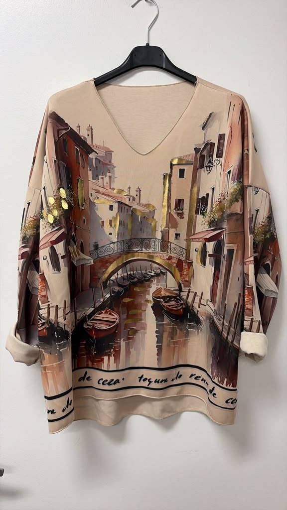 Multicolor Venice Printed Top
