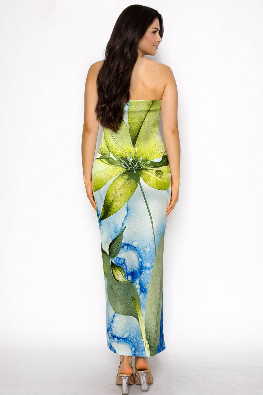 BD4709_Floral Print Maxi Slit Dress