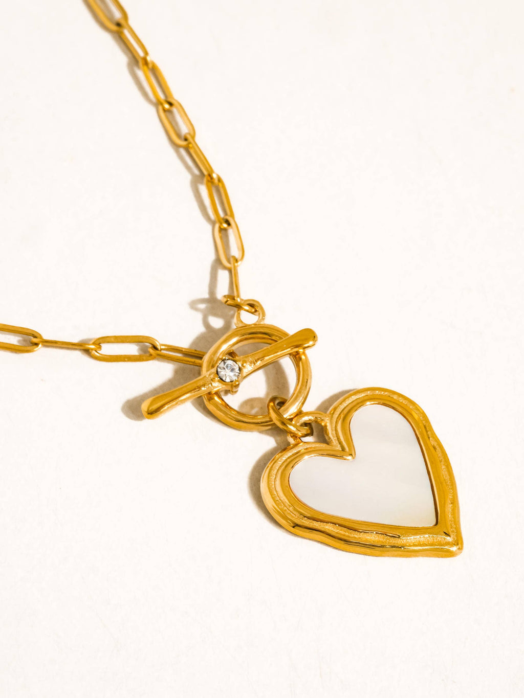 18K Gold Non-Tarnish Shell Heart Necklace