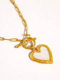 18K Gold Non-Tarnish Shell Heart Necklace