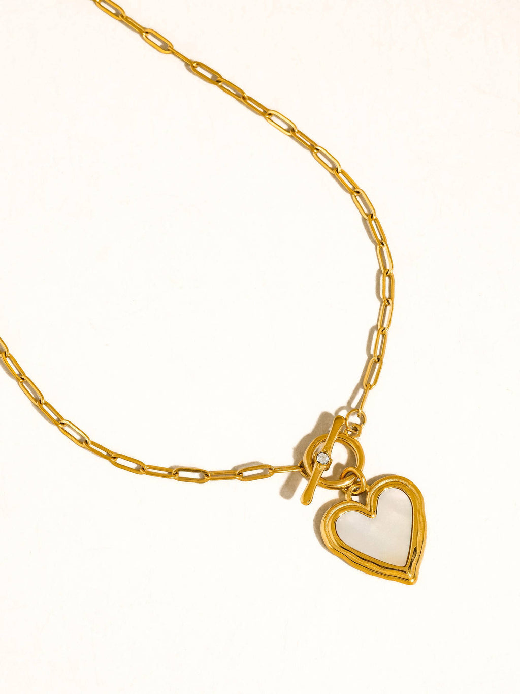 18K Gold Non-Tarnish Shell Heart Necklace