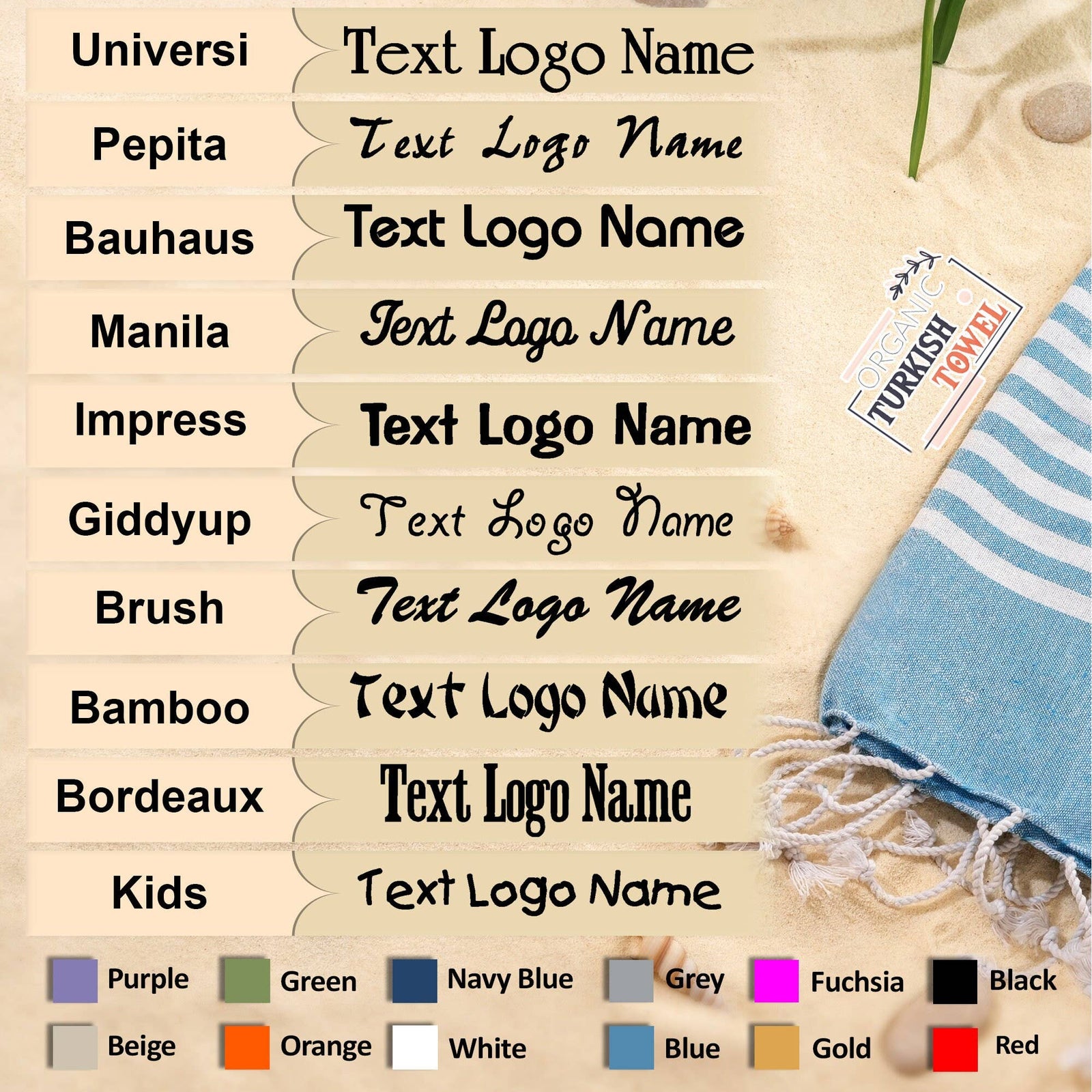 Turkish Beach Towel Personalized, Elegant Striped Towel