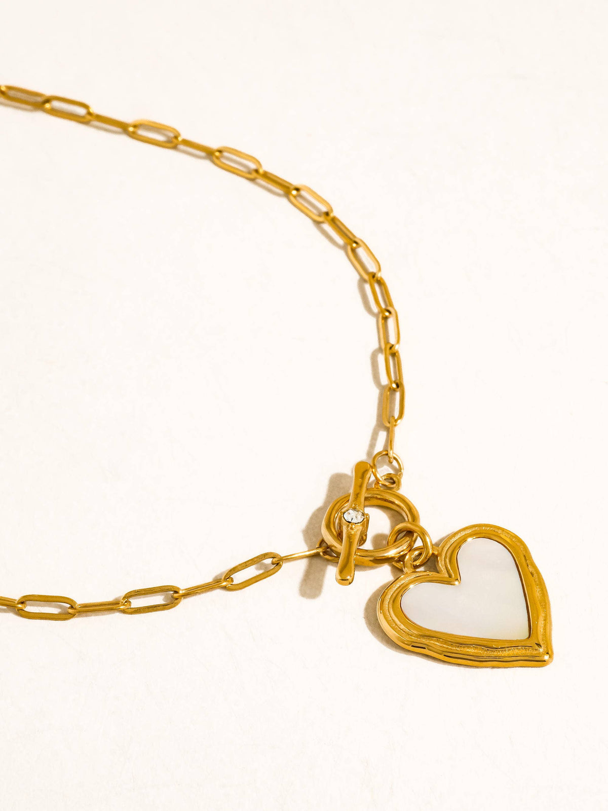 18K Gold Non-Tarnish Shell Heart Necklace
