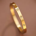18K Gold Plated Waterproof Stainless Steel Bangle - 7036