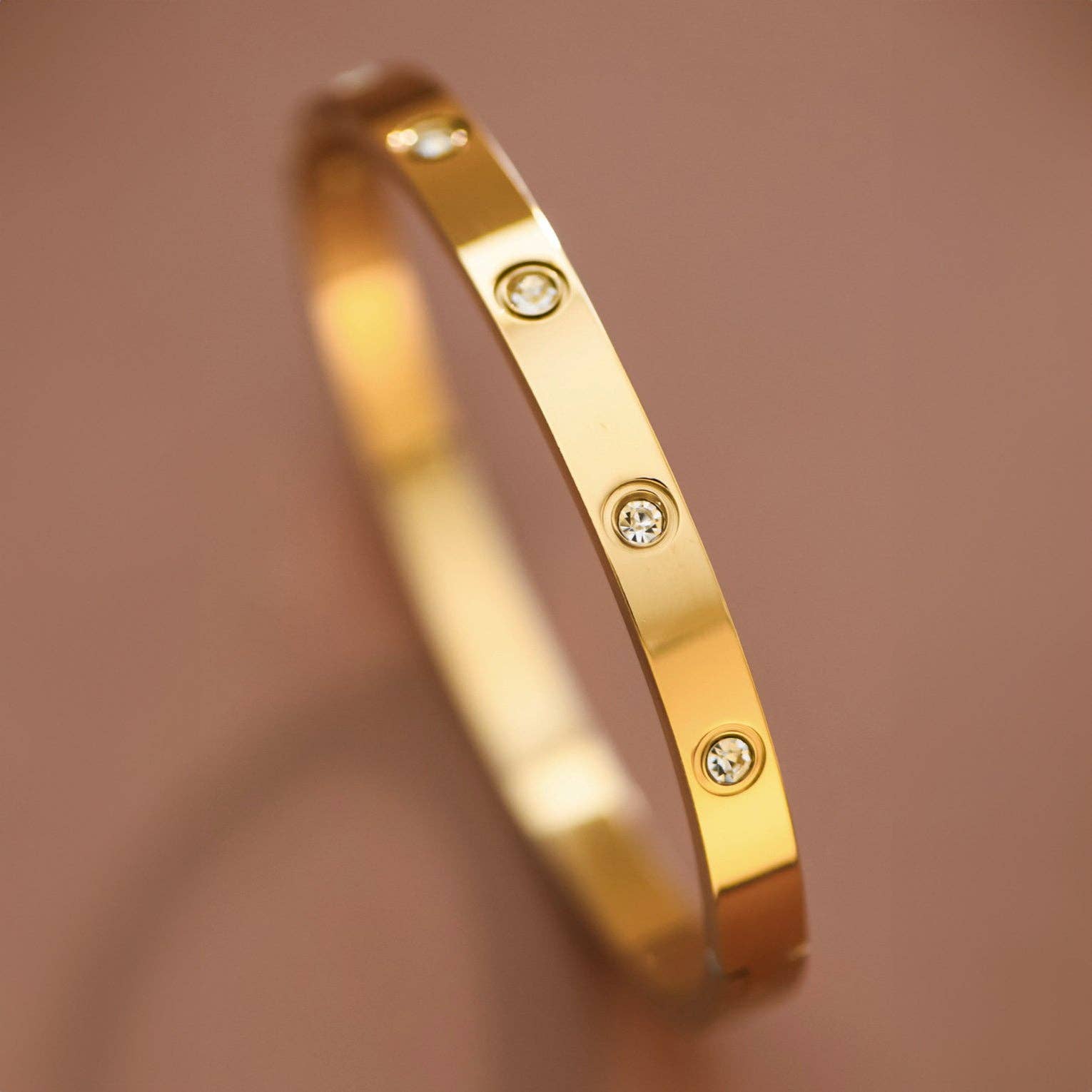 18K Gold Plated Waterproof Stainless Steel Bangle - 7036