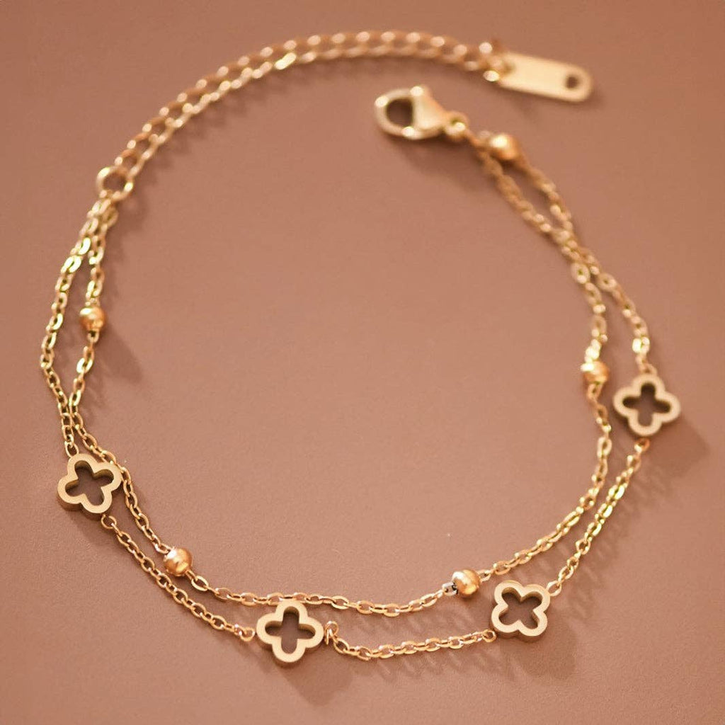 18K Gold PVD Plated Waterproof Stainless Steel Chain Bracelet - 7715