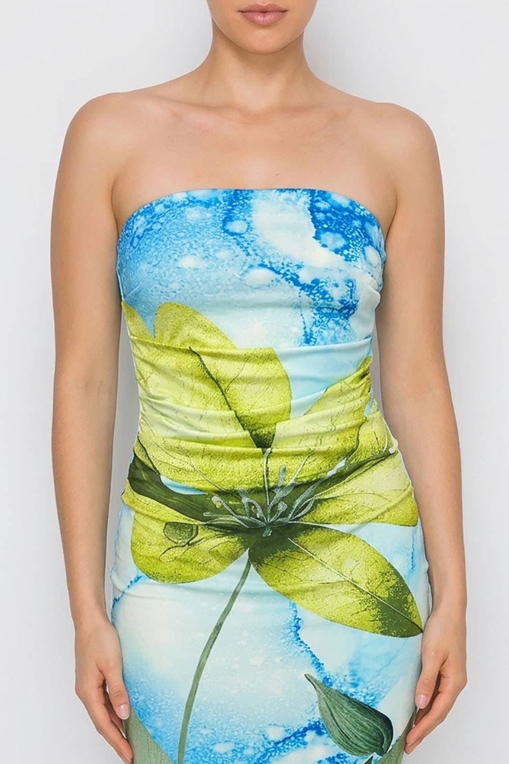BD4709_Floral Print Maxi Slit Dress