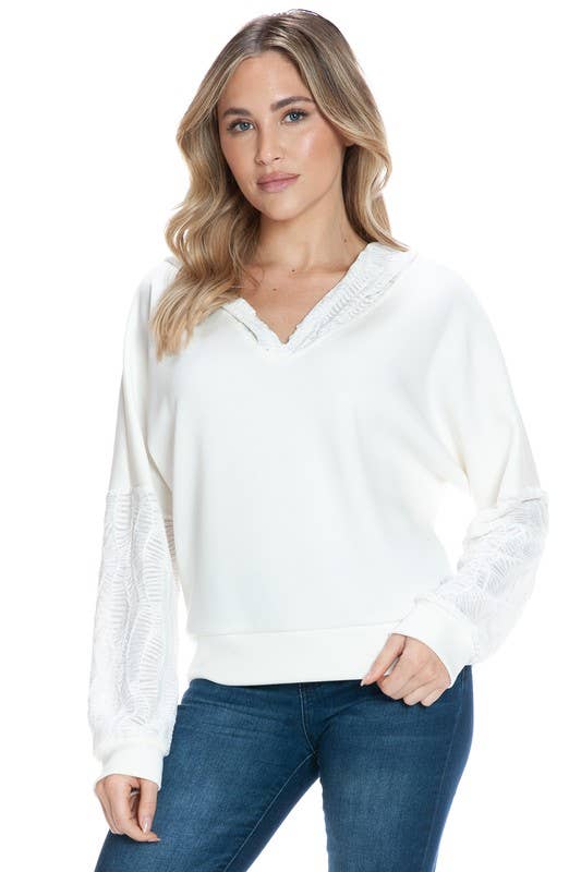 Contrast Sleeve Hoodie in Scuba
