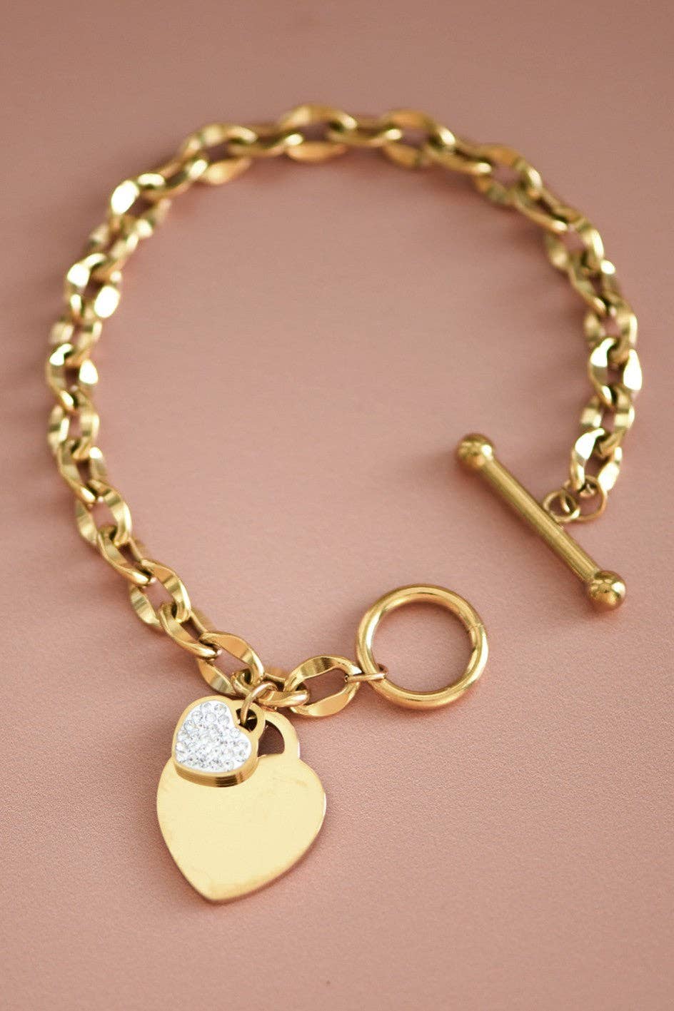 18K Gold Plated Waterproof Stainless Steel Chain Bracelet - 7431