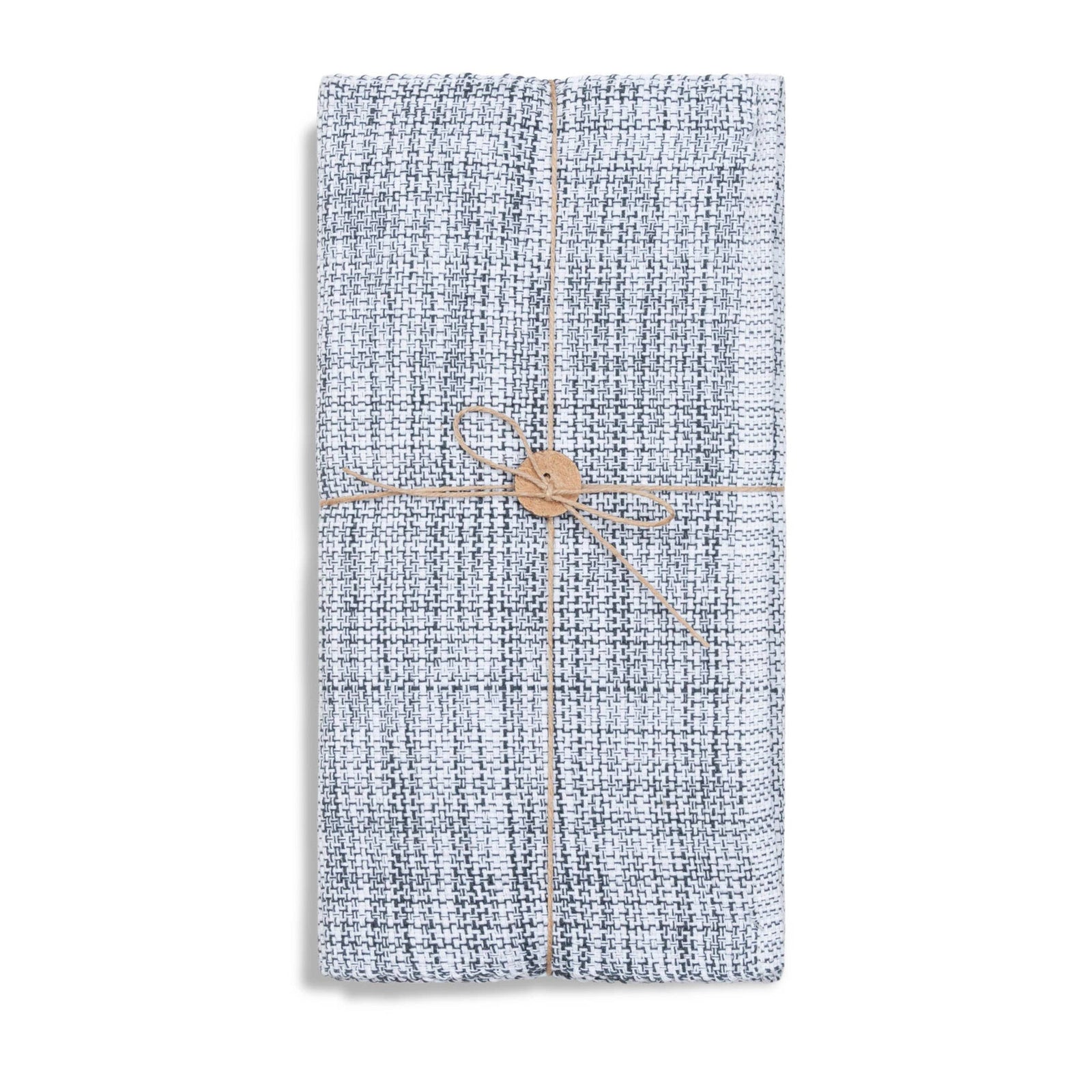 Gray Textured Woven Kitchen Table Runner