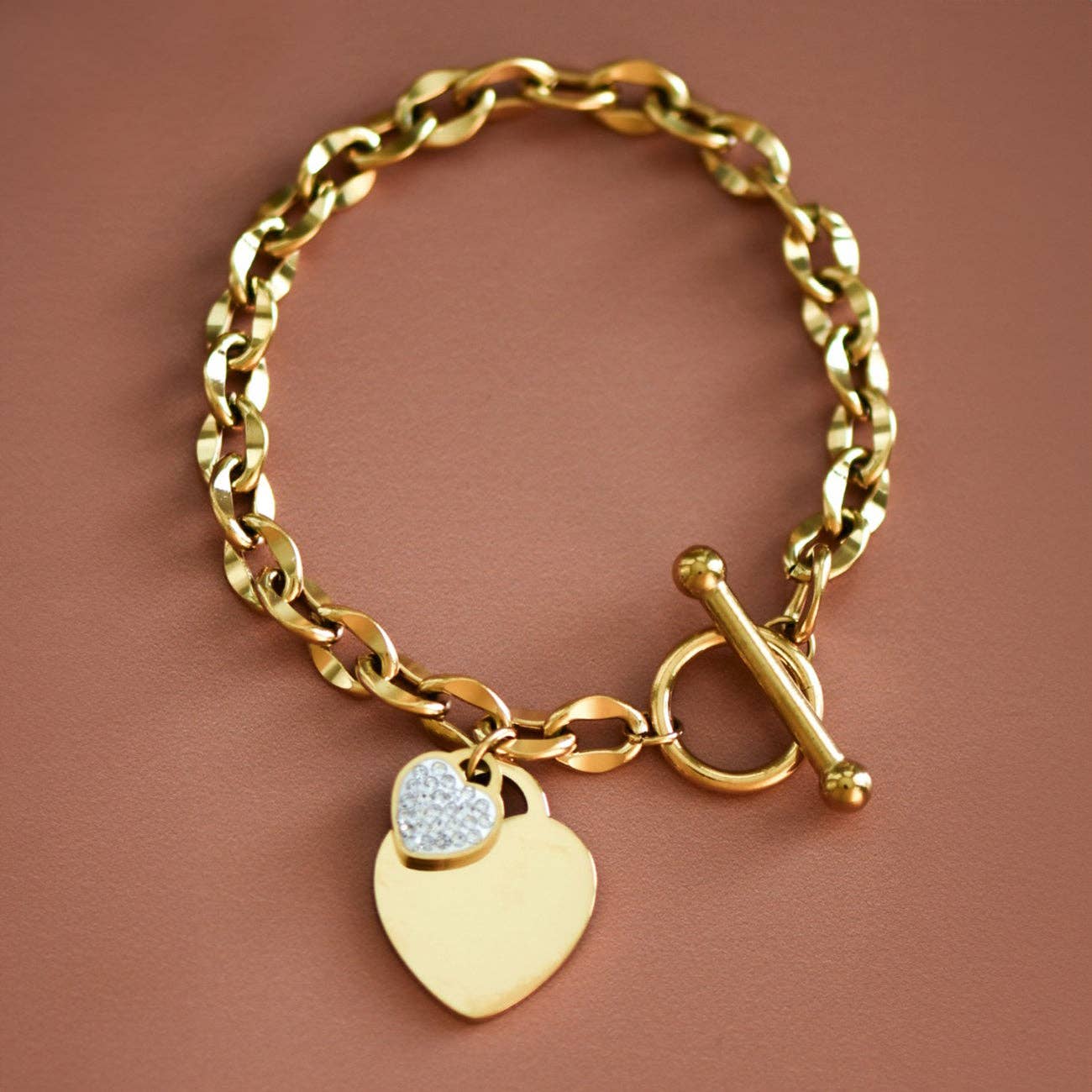18K Gold Plated Waterproof Stainless Steel Chain Bracelet - 7431