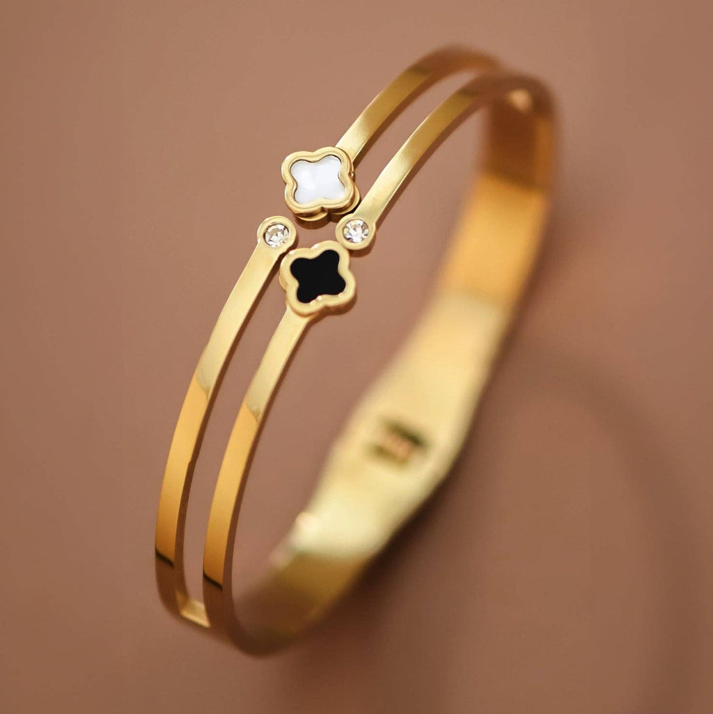 18K Gold PVD Plated Waterproof Stainless Steel Bangle - 7733