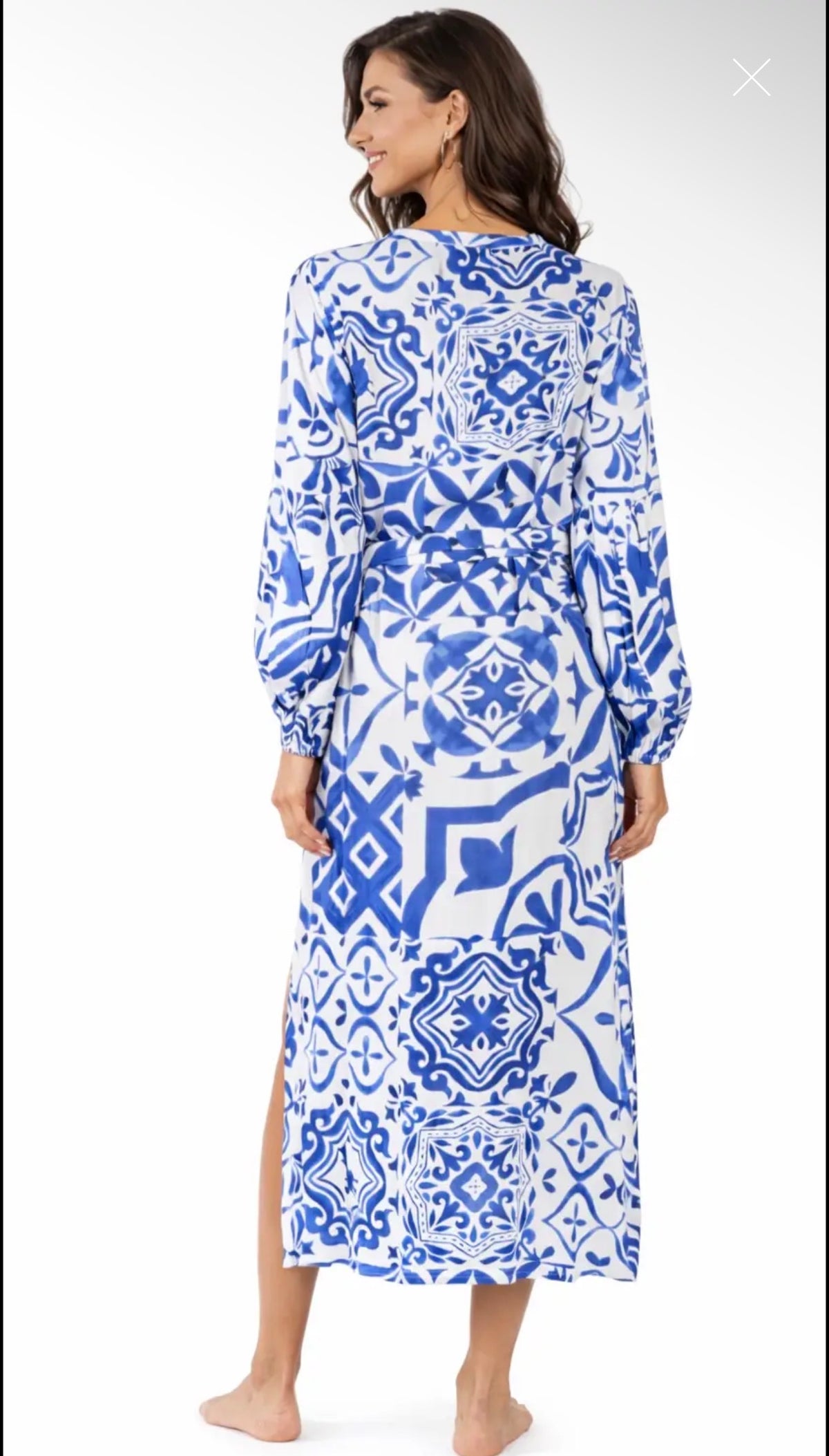 Blue Mediterranean Caftan Dress