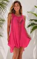 Hot Pink Crochet Panel Coverup