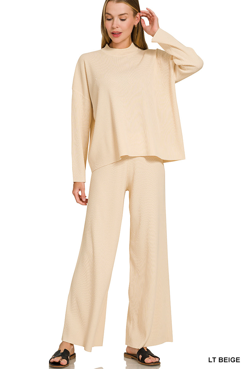 VISCOSE SWEATER TOP & PANTS 2PCS SET