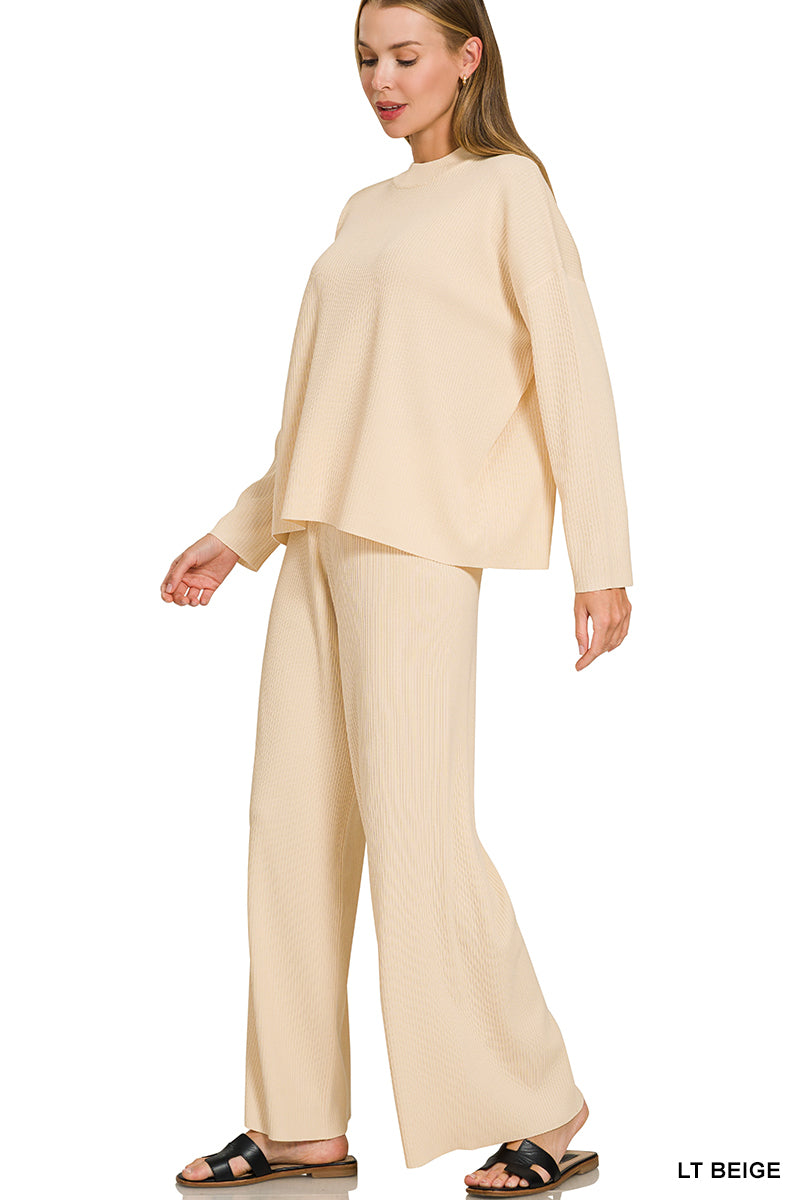 VISCOSE SWEATER TOP & PANTS 2PCS SET