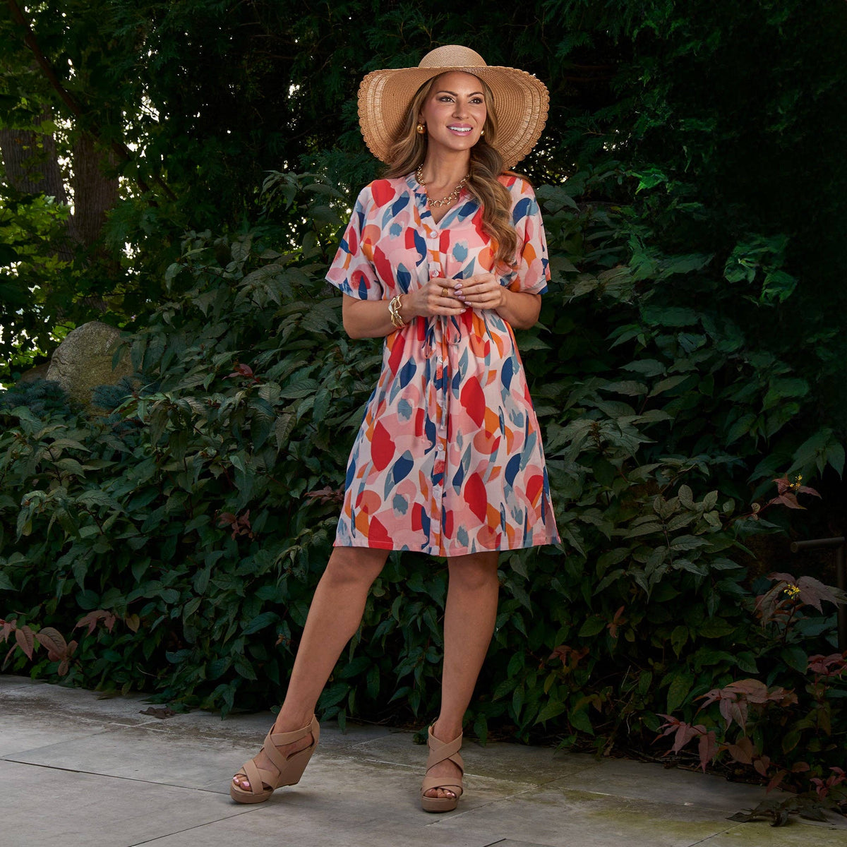 Sun Hat Gaby Woven Scalloped Wide Brim