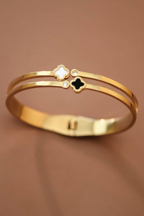 18K Gold PVD Plated Waterproof Stainless Steel Bangle - 7733