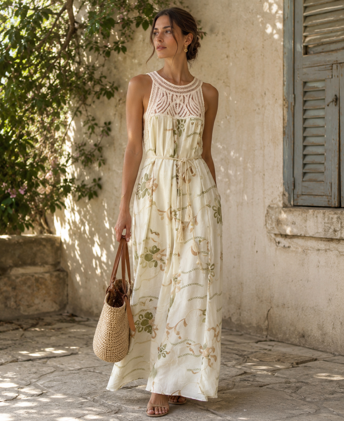 Long Bohemian Ecru Dress