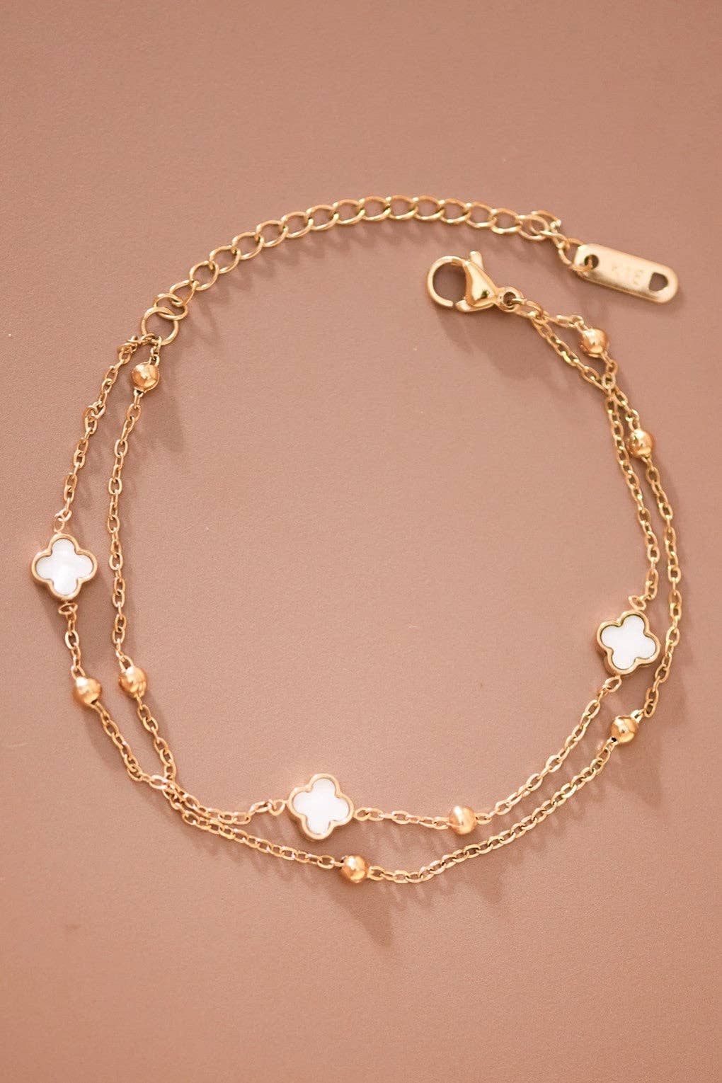 18K Gold PVD Plated Waterproof Stainless Steel Chain Bracelet - 7710