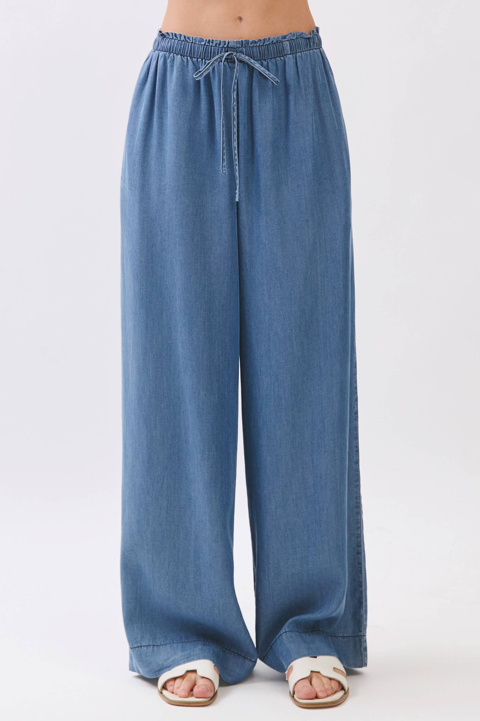 TENCEL WIDE LEG PANTS - VJP700007B