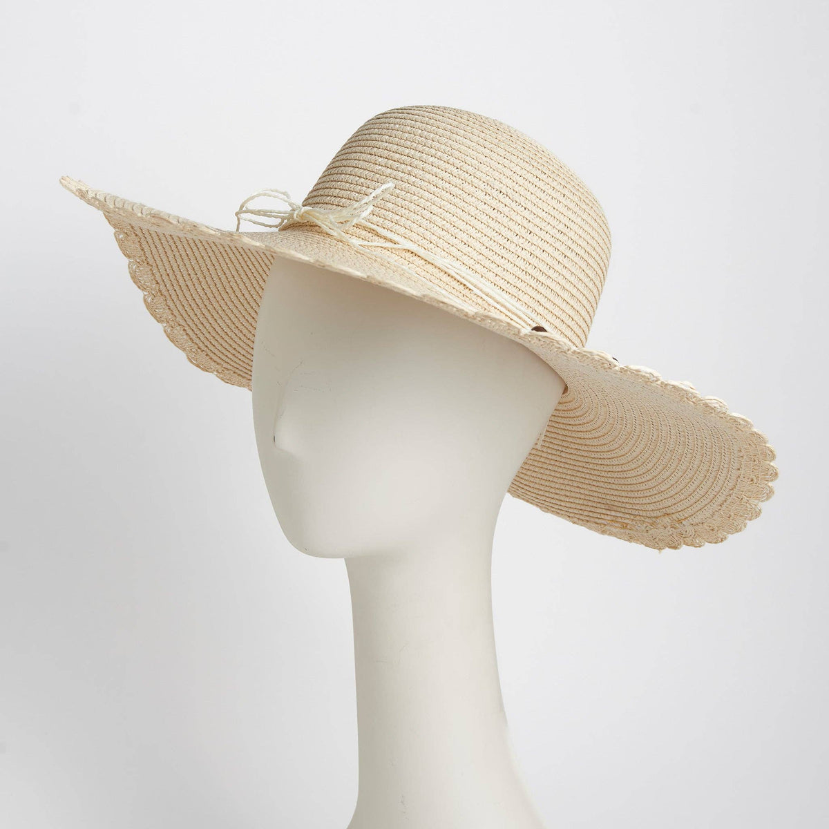 Sun Hat Gaby Woven Scalloped Wide Brim