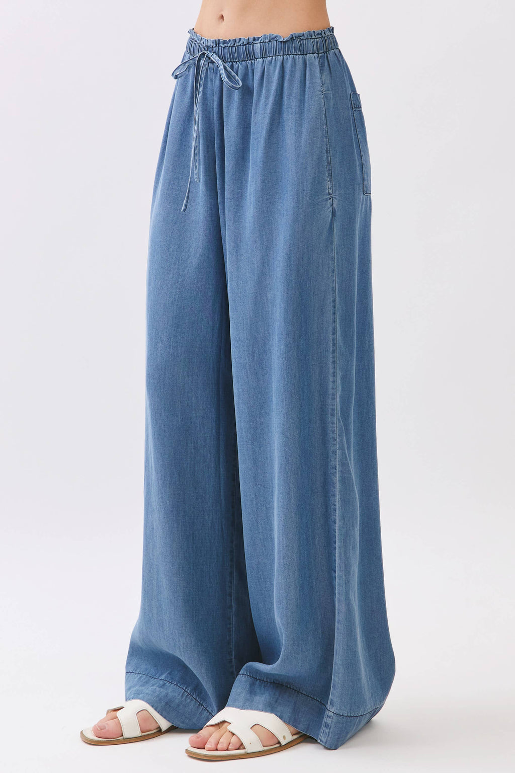 TENCEL WIDE LEG PANTS - VJP700007B