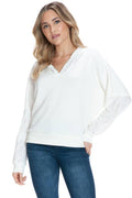 Contrast Sleeve Hoodie in Scuba