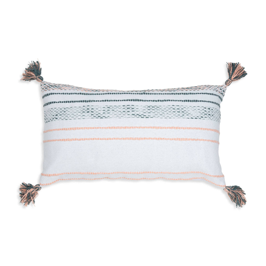 Tylanne 12X22" Handwoven Striped Indoor/Outdoor Throw Pillow