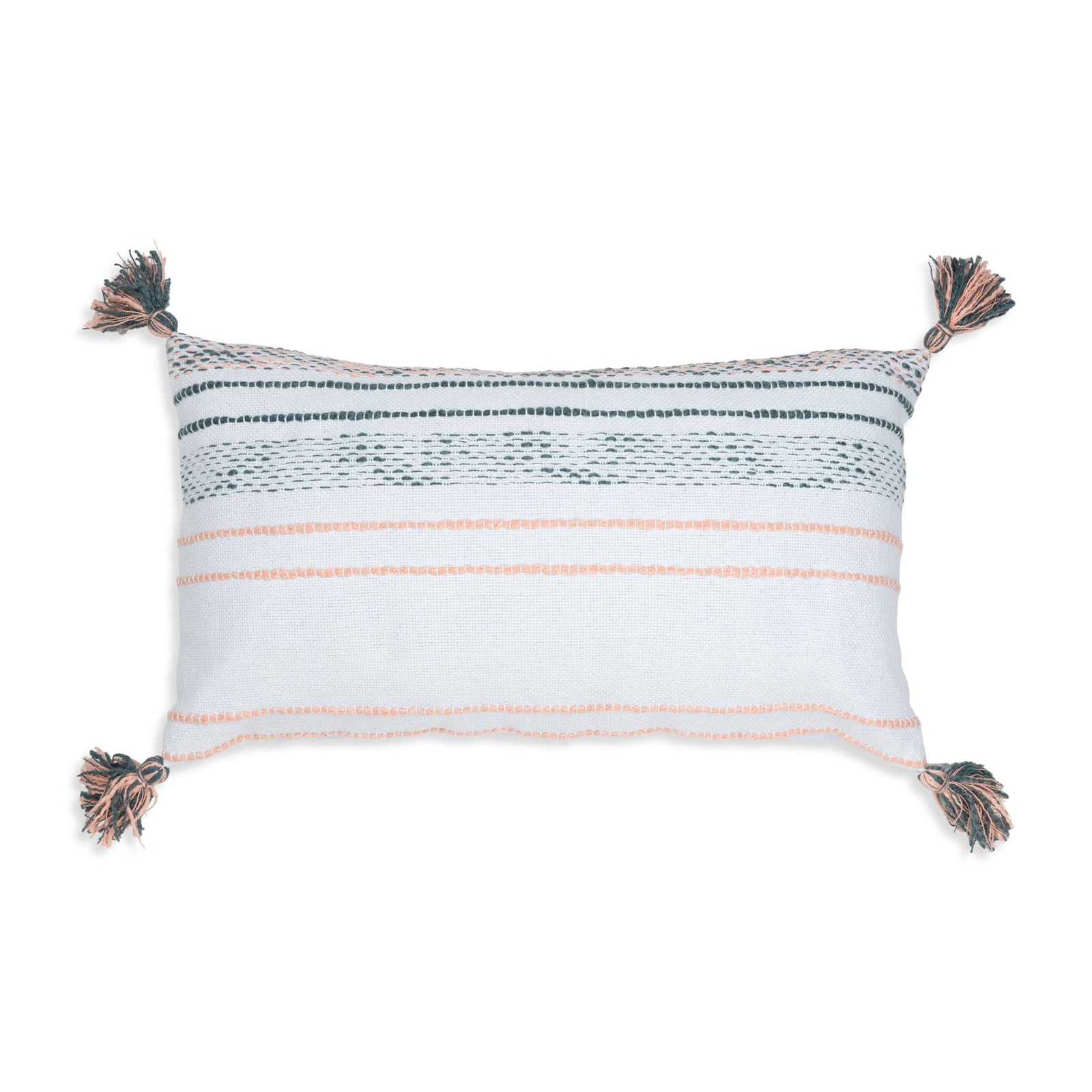 Tylanne 12X22" Handwoven Striped Indoor/Outdoor Throw Pillow