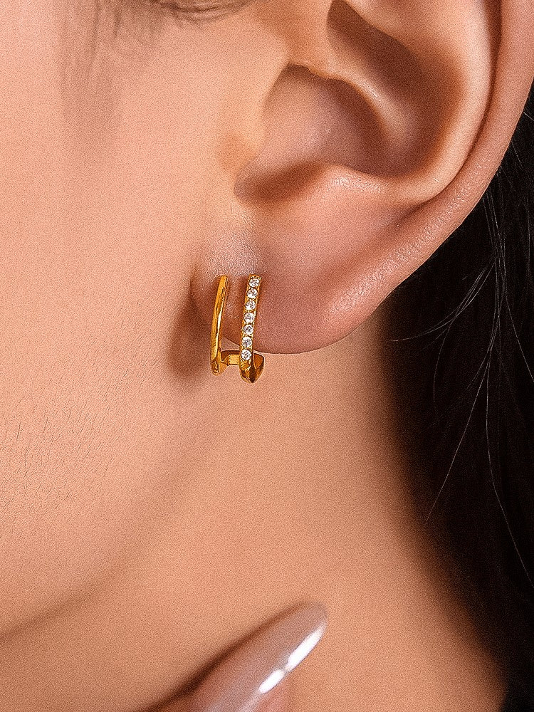 18K Double Hoop Earring