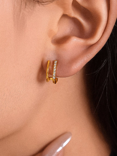 18K Double Hoop Earring