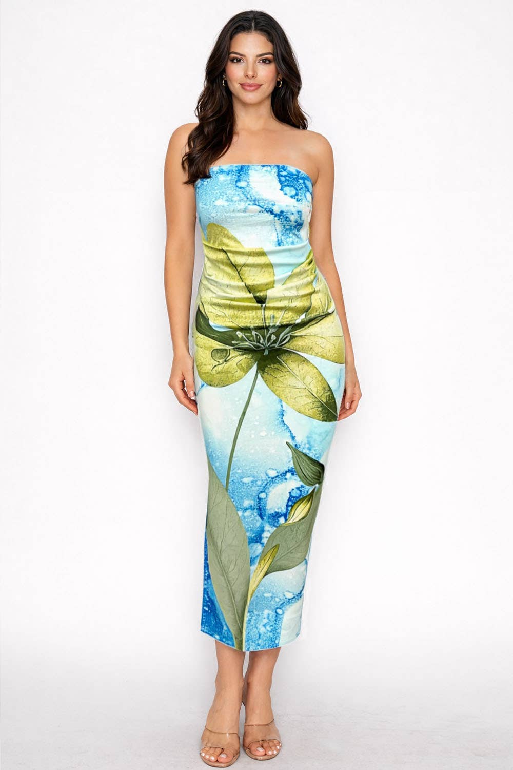 BD4709_Floral Print Maxi Slit Dress