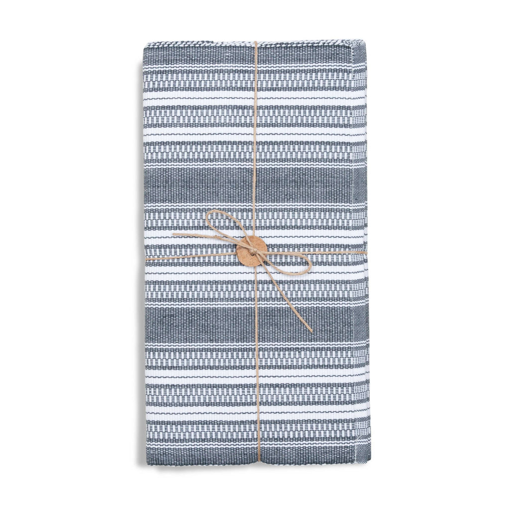 Black Stripe Woven Kitchen Table Runner