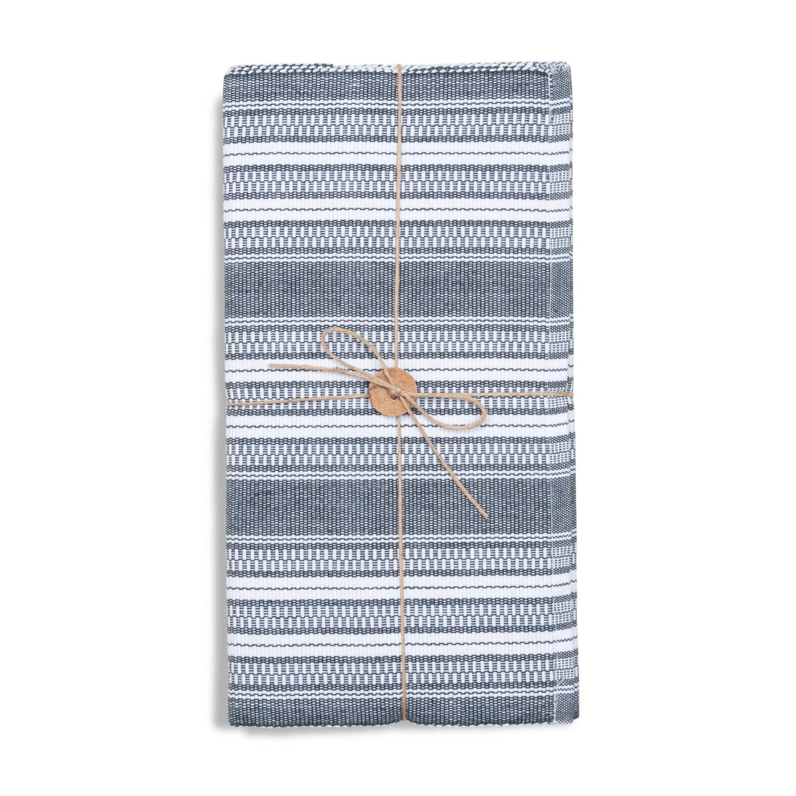 Black Stripe Woven Kitchen Table Runner
