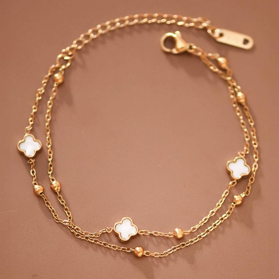 18K Gold PVD Plated Waterproof Stainless Steel Chain Bracelet - 7710