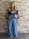 Floral V-Neck Tunic Top