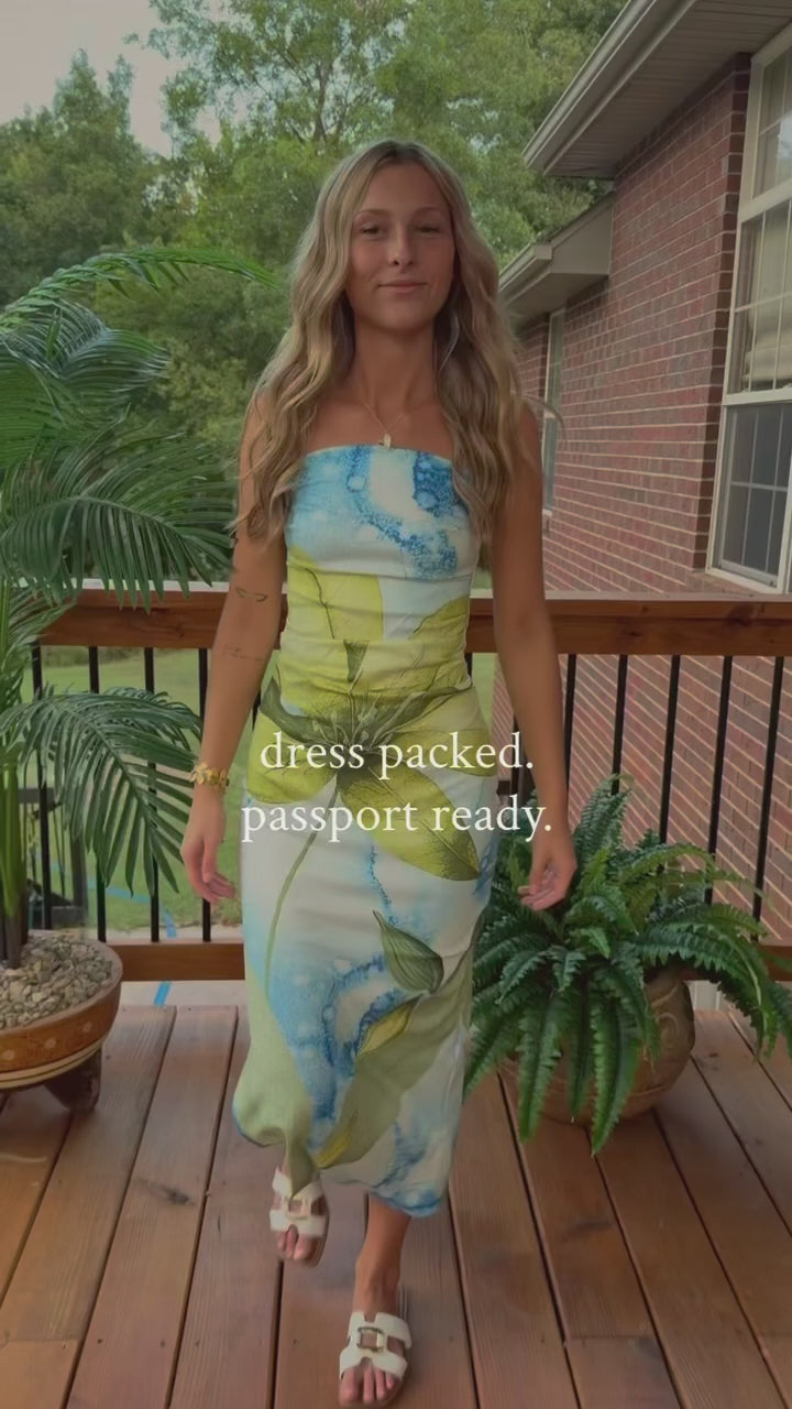 Floral Print Maxi Slit Dress