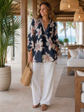 Floral V-Neck Tunic Top