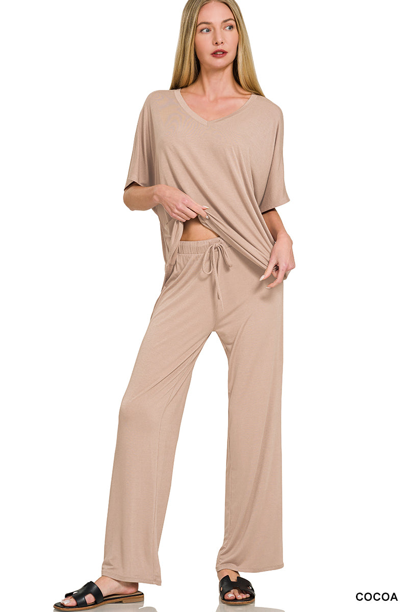 Zenana Relaxed Two-Piece Lounge Set